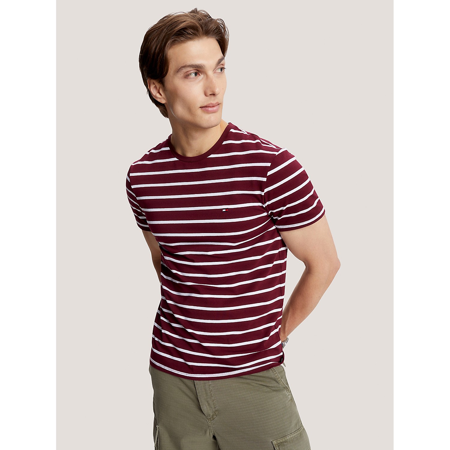 TOMMY HILFIGER Slim Fit Premium Stretch Stripe T-Shirt